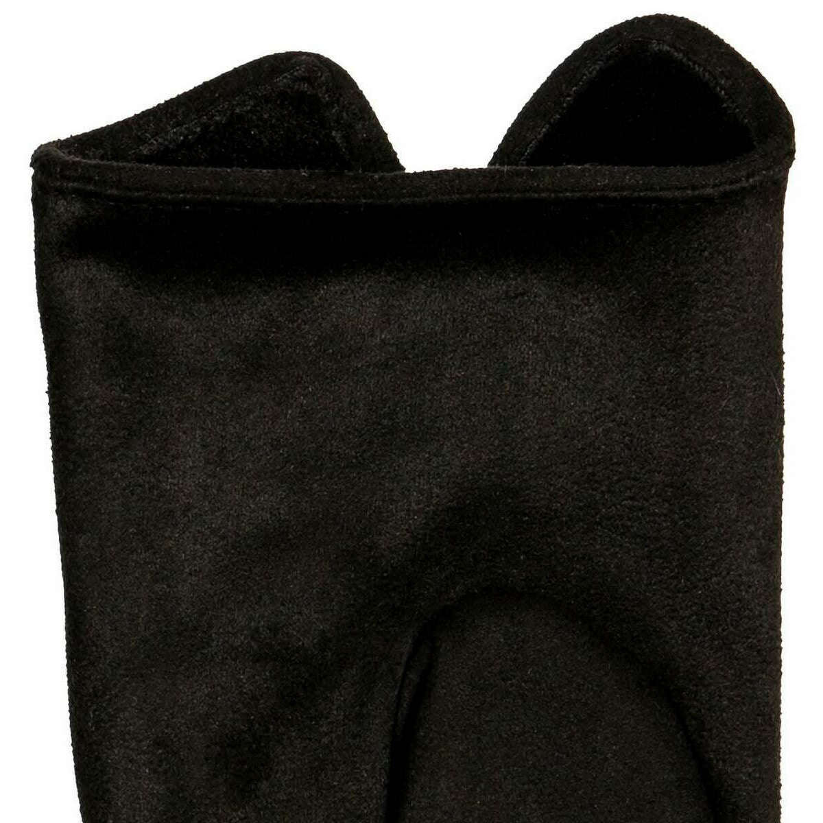 Dents Faux Suede Button Gloves - Black/Black - Image 4