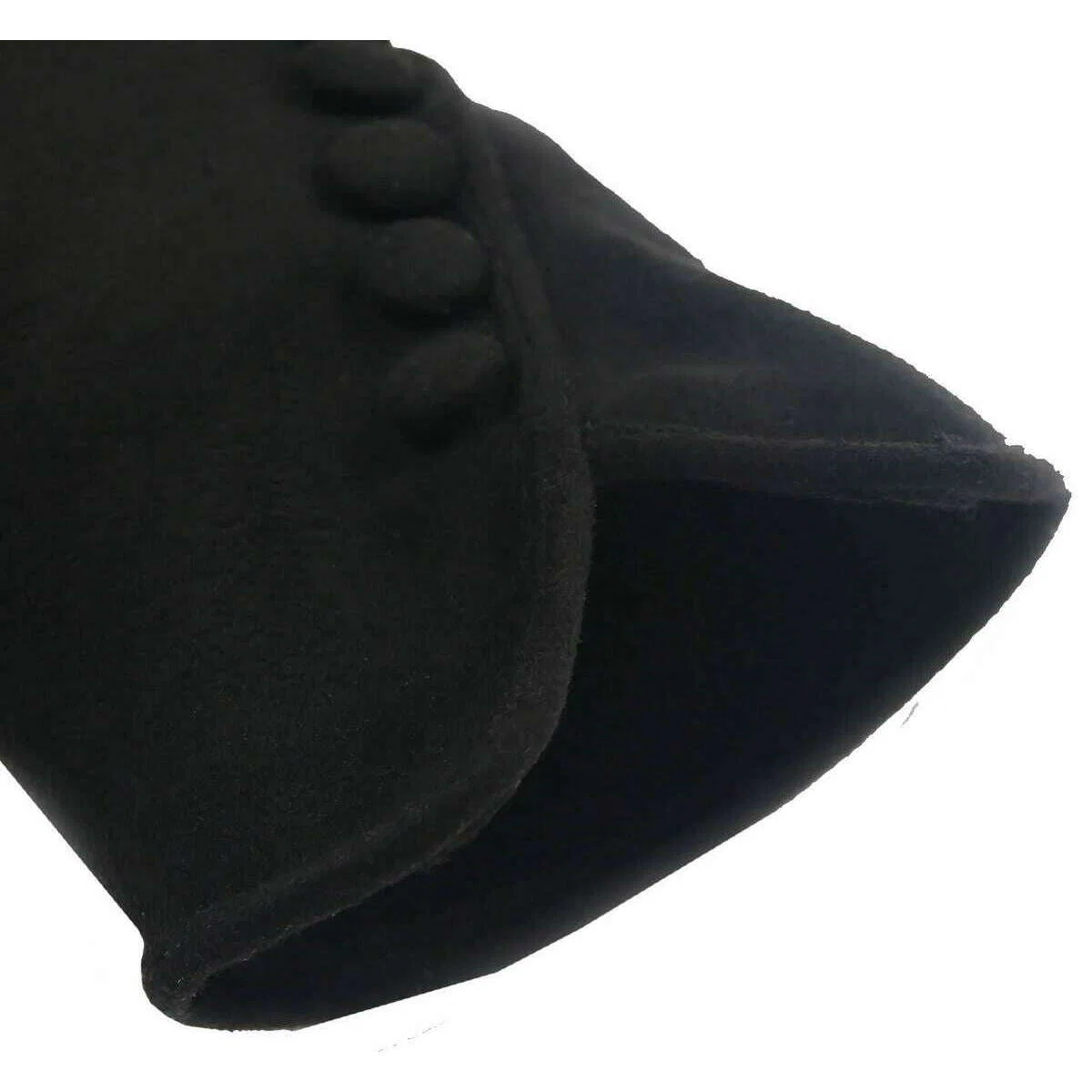 Dents Faux Suede Button Gloves - Black/Black - Image 5
