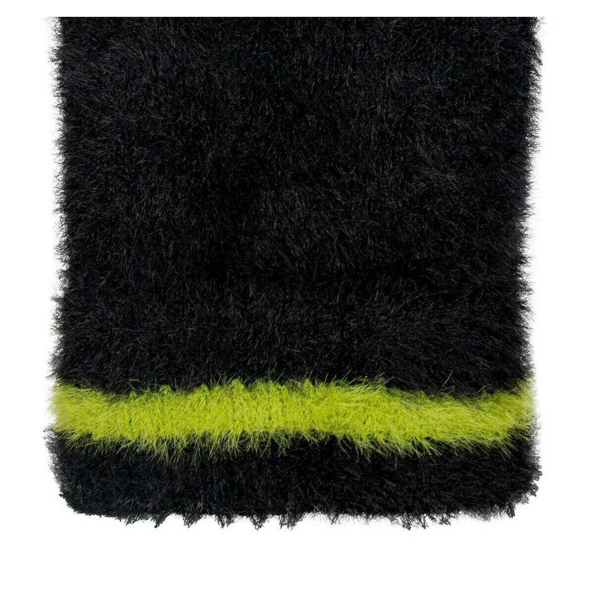 Dents Feather Yarn Knitted Gloves - Black/Green - Image 4