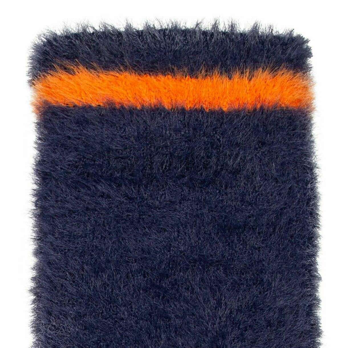 Dents Feather Yarn Knitted Gloves - Navy/Orange - Image 6