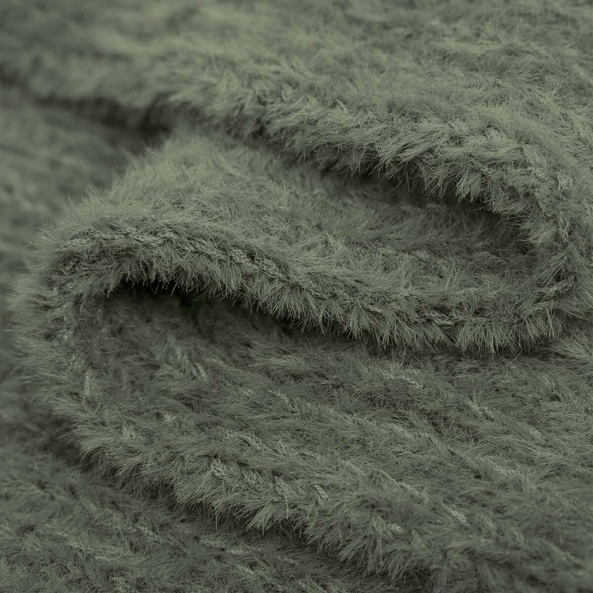 Dents Feather Yarn Knitted Snood - Olive Green - Image 2