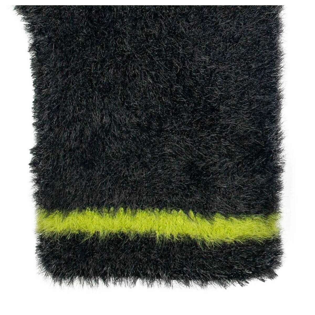 Dents Feather Yarn Mittens - Black/Green - Image 4