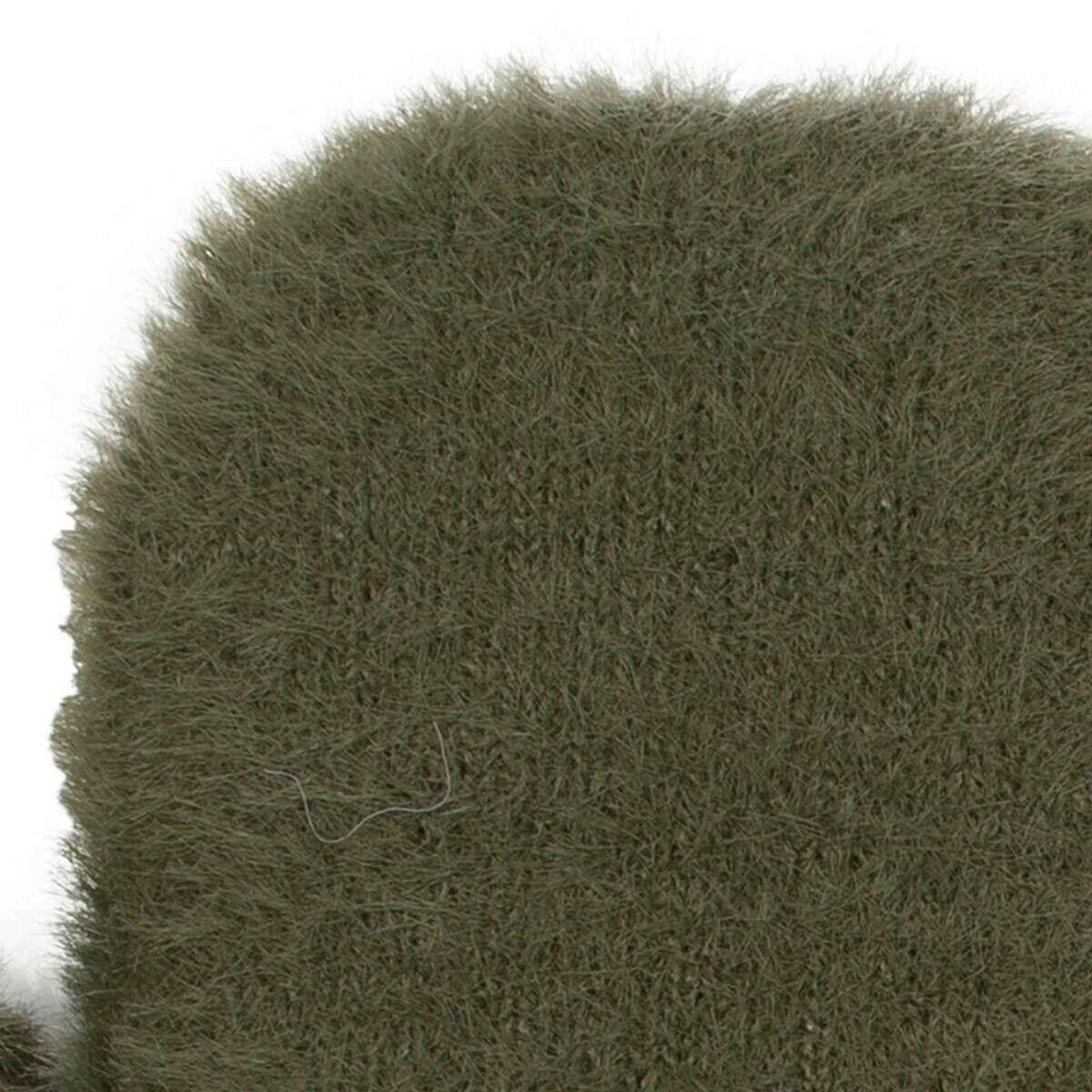 Dents Feather Yarn Mittens - Green/Pink - Image 7
