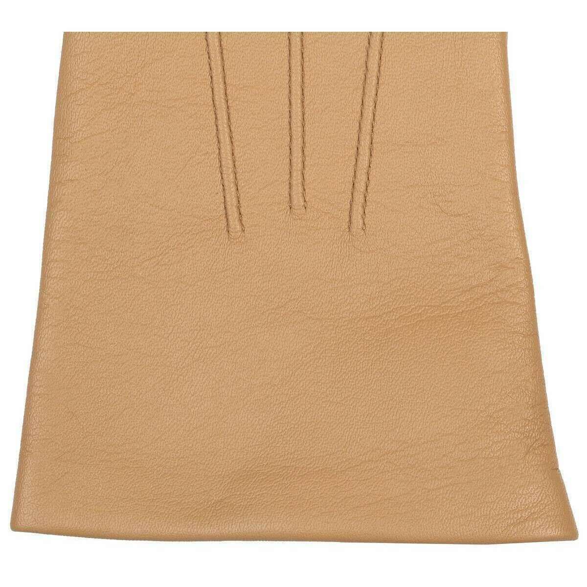Dents Felicity Three Point Silk Lined Leather Gloves - Toffee Beige - Image 5