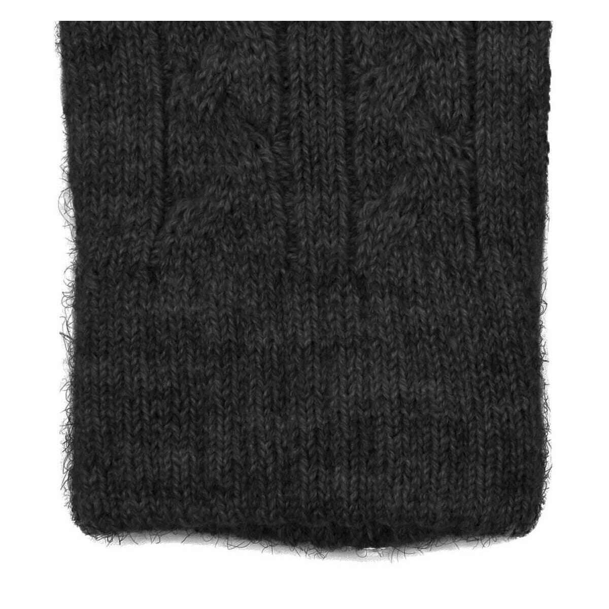 Dents Fingerless Cable Knit Gloves - Black - Image 4