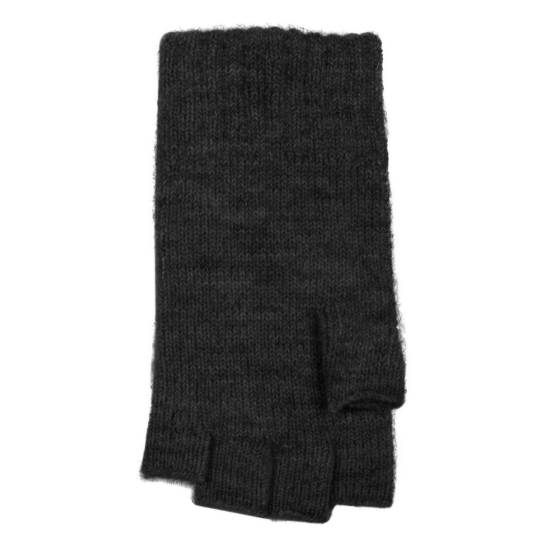 Dents Fingerless Cable Knit Gloves - Black - Image 5