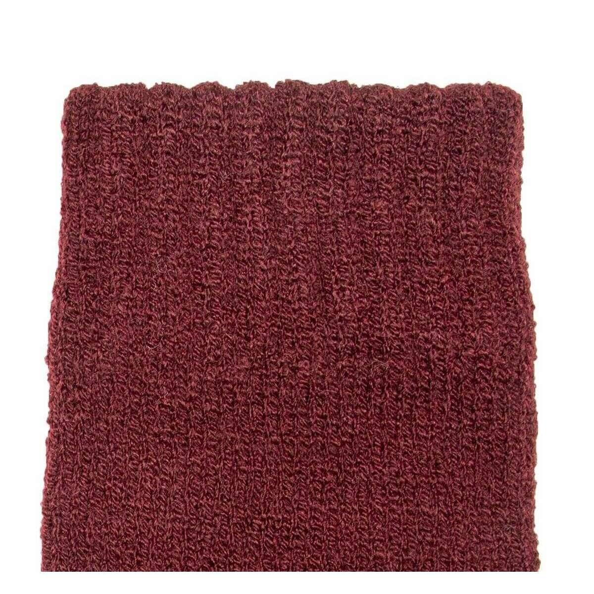 Dents Fingerless Cable Knit Gloves - Damson Burgundy - Image 6
