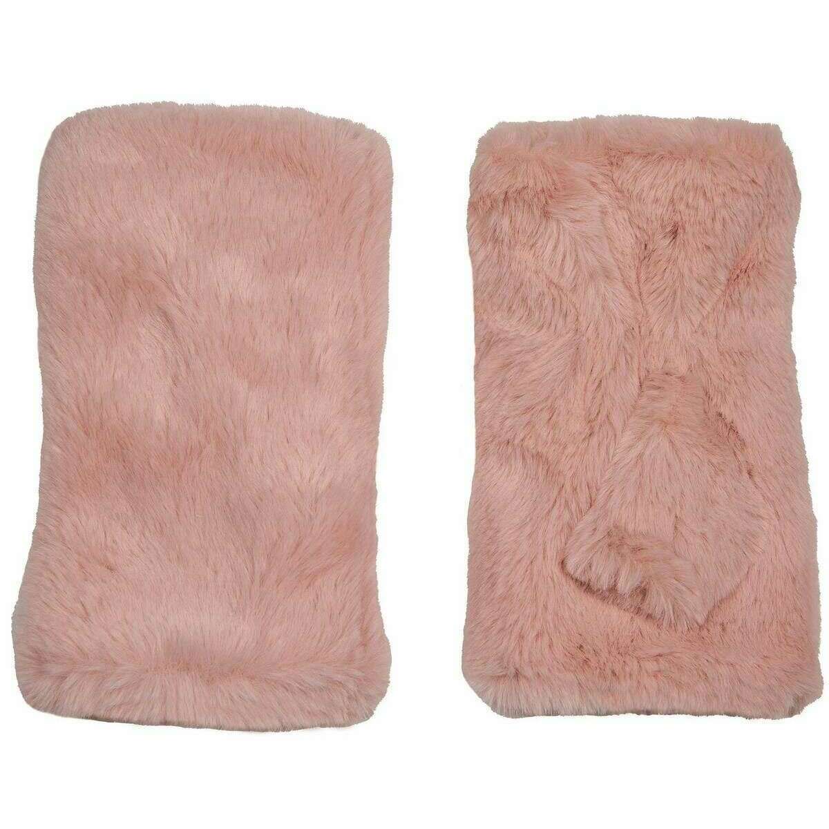 Dents Fingerless Faux Mittens - Blush Pink - Image 2