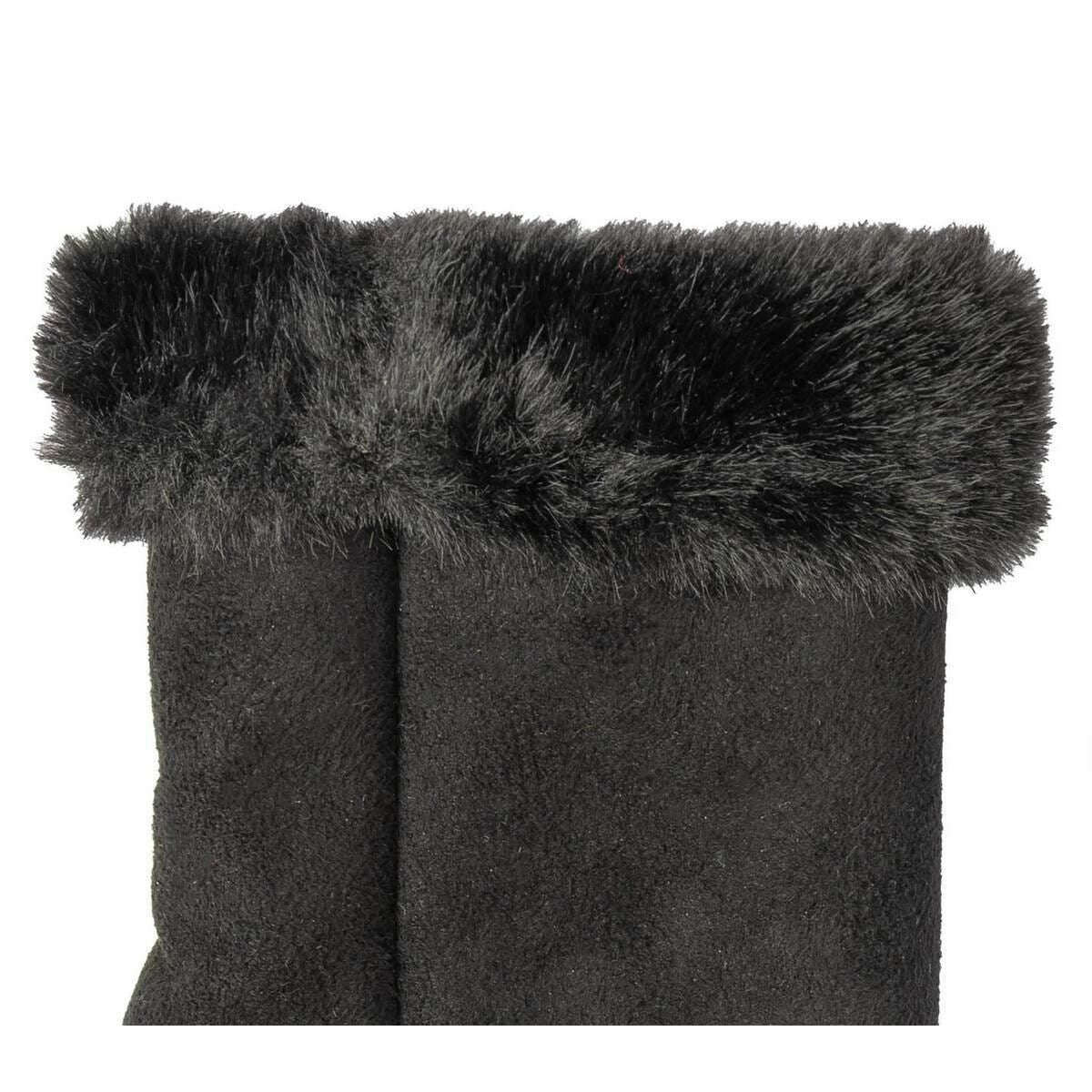 Dents Fingerless Faux Suede Mittens - Black/Black - Image 6
