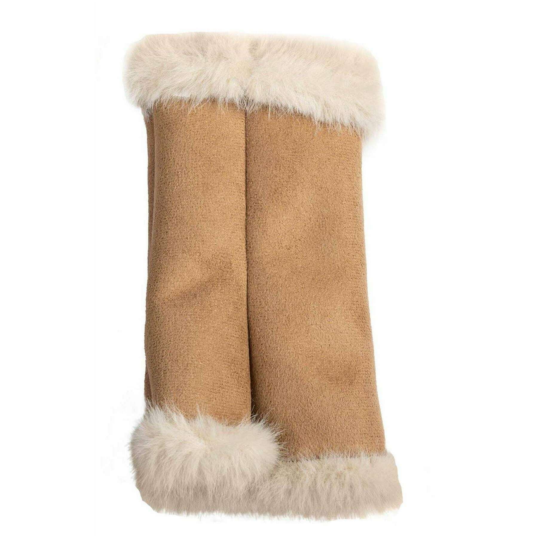 Dents Fingerless Faux Suede Mittens - Natural Beige/Camel Beige - Image 5