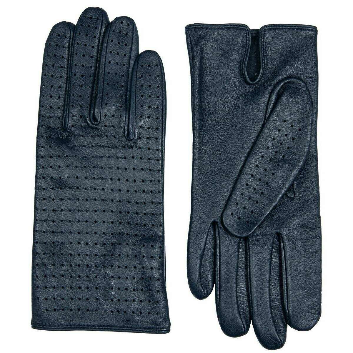 Dents Florence Perforated Leather Gloves - Navy - Image 2
