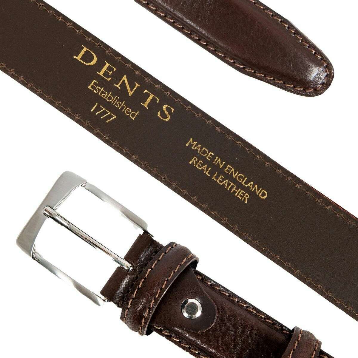 Dents Heritage Lined Full-Grain Leather Belt - Brown - Image 2