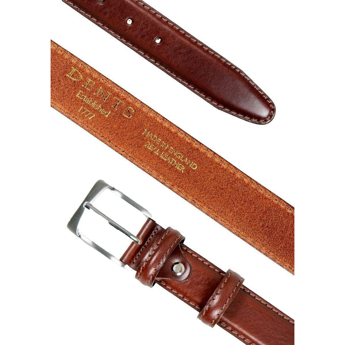 Dents Heritage Lined Full-Grain Leather Belt - Oxblood Brown - Image 2