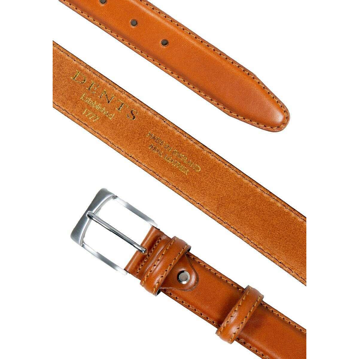 Dents Heritage Lined Full-Grain Leather Belt - Tan - Image 2