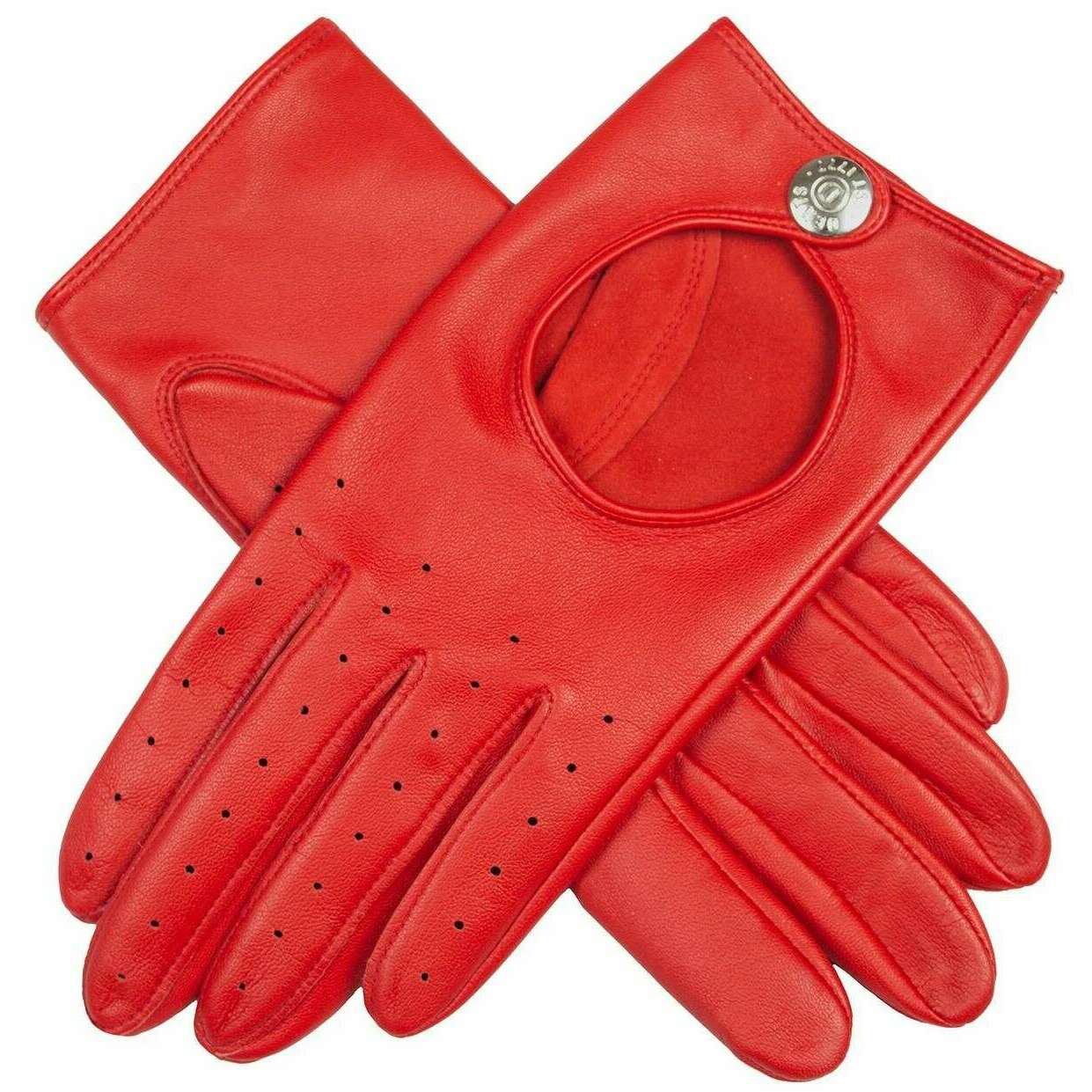 Dents Highcliff Heritage Leather Driving Gloves - Berry Red