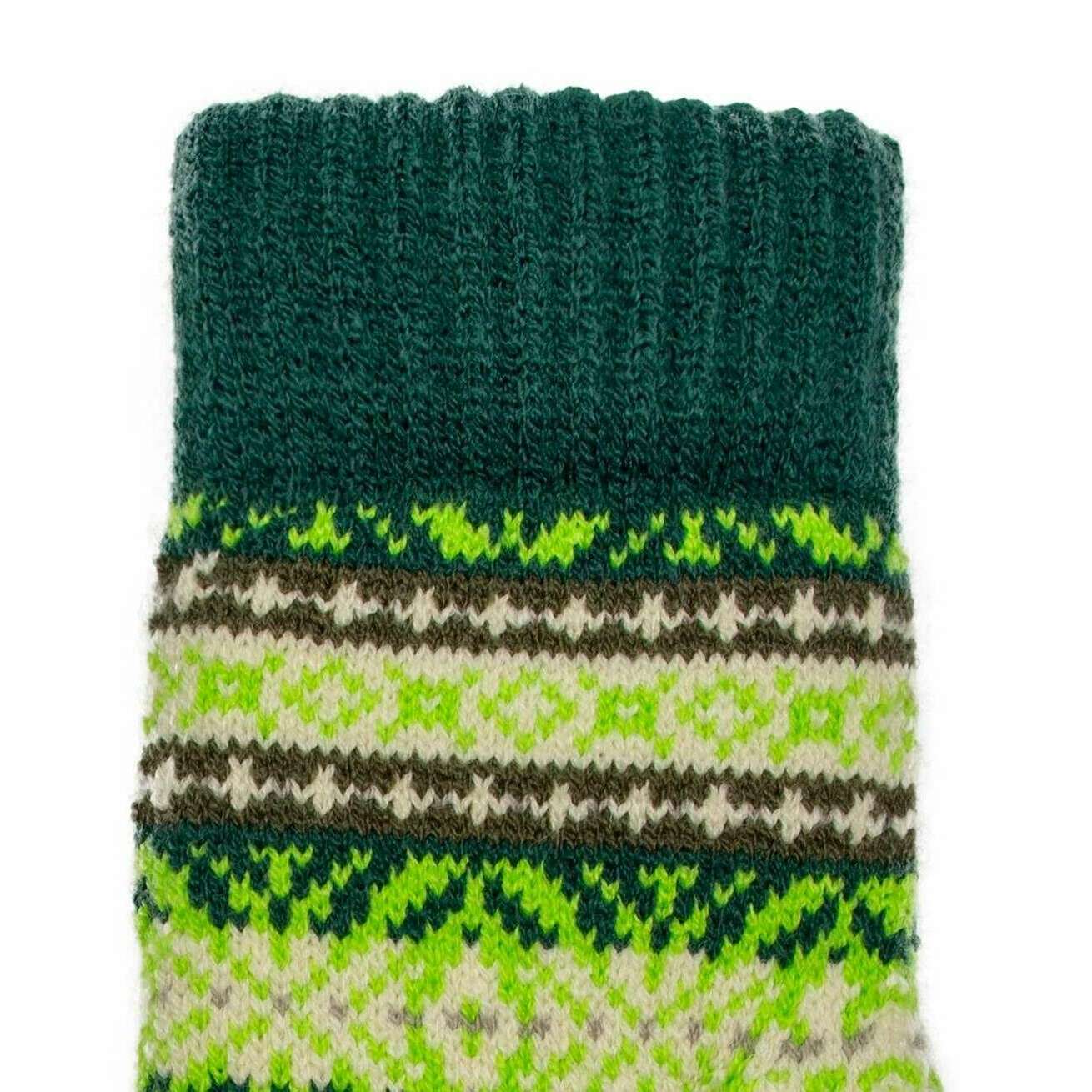 Dents Jacquard Fair Isle Knitted Gloves - Olive Green - Image 6