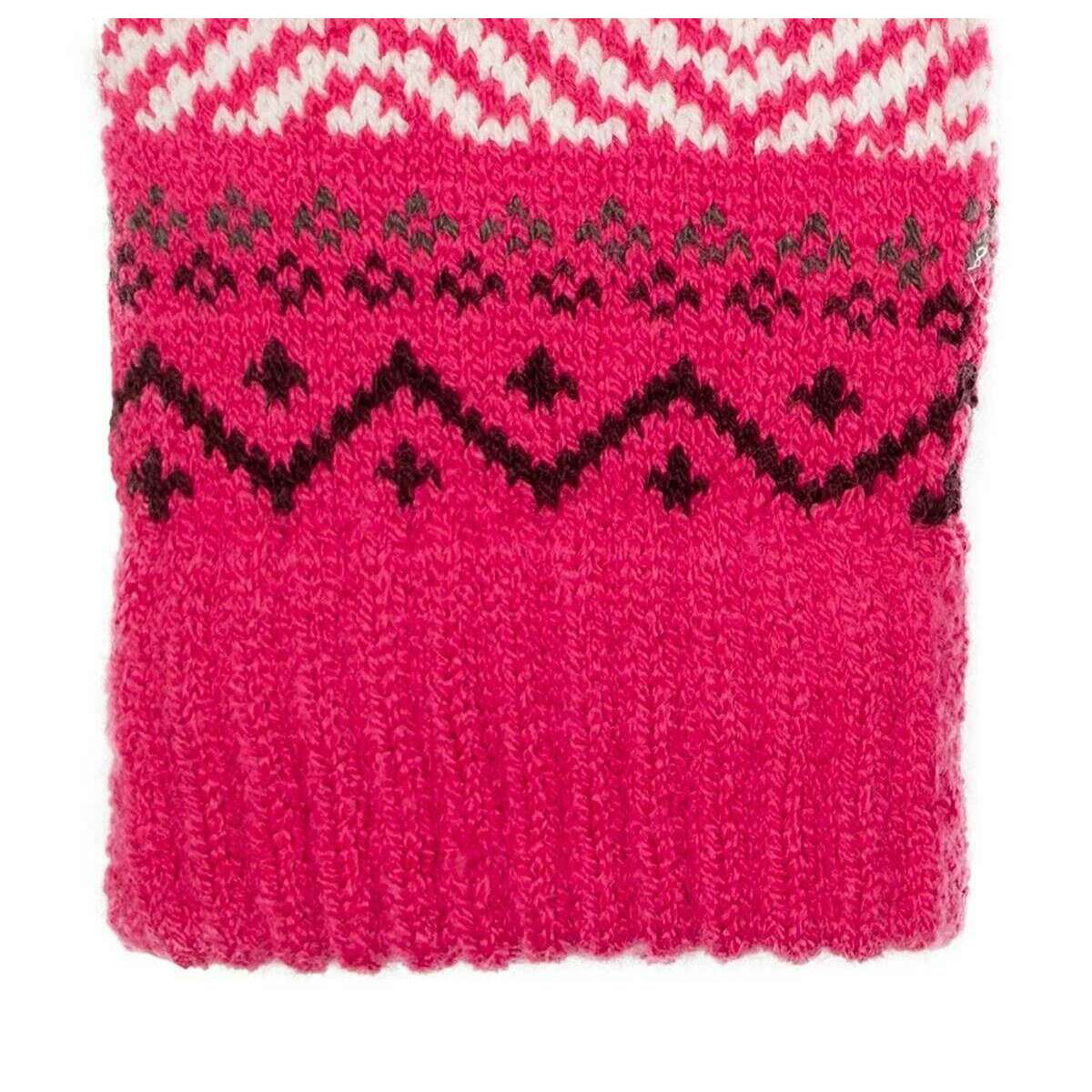 Dents Jacquard Geometric Knitted Gloves - Fuchsia Pink - Image 4