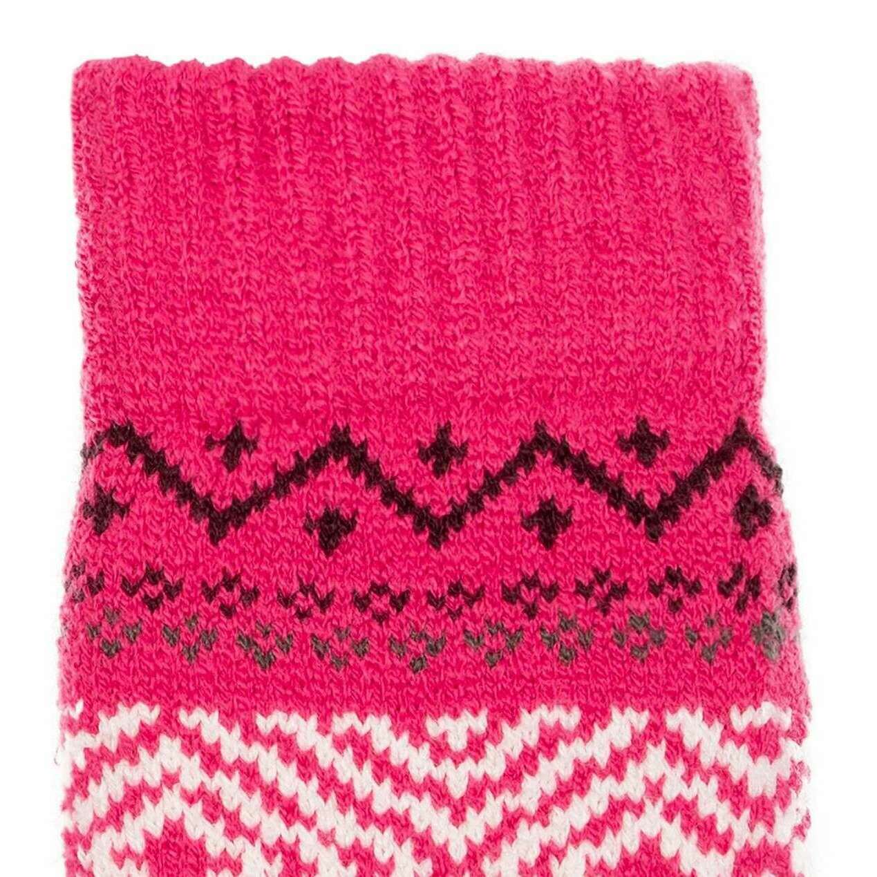 Dents Jacquard Geometric Knitted Gloves - Fuchsia Pink - Image 6