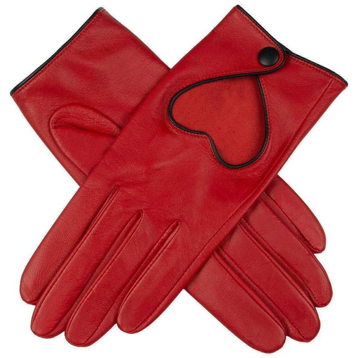 Dents Juliet Heart Cut-Out Driving Gloves - Berry Red