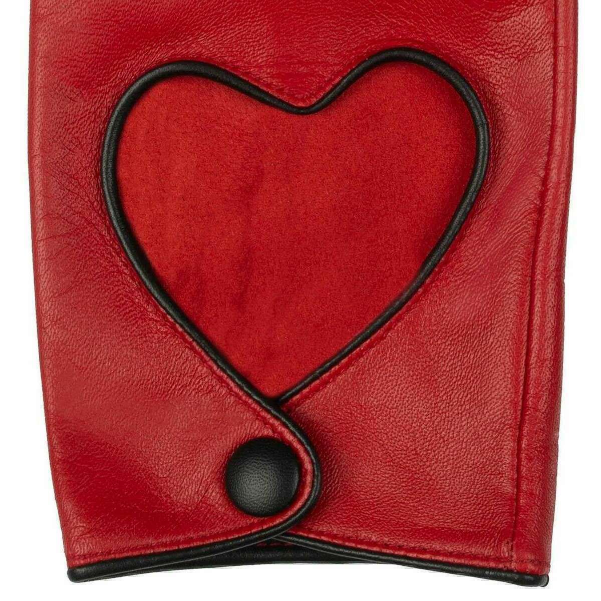 Dents Juliet Heart Cut-Out Driving Gloves - Berry Red - Image 5
