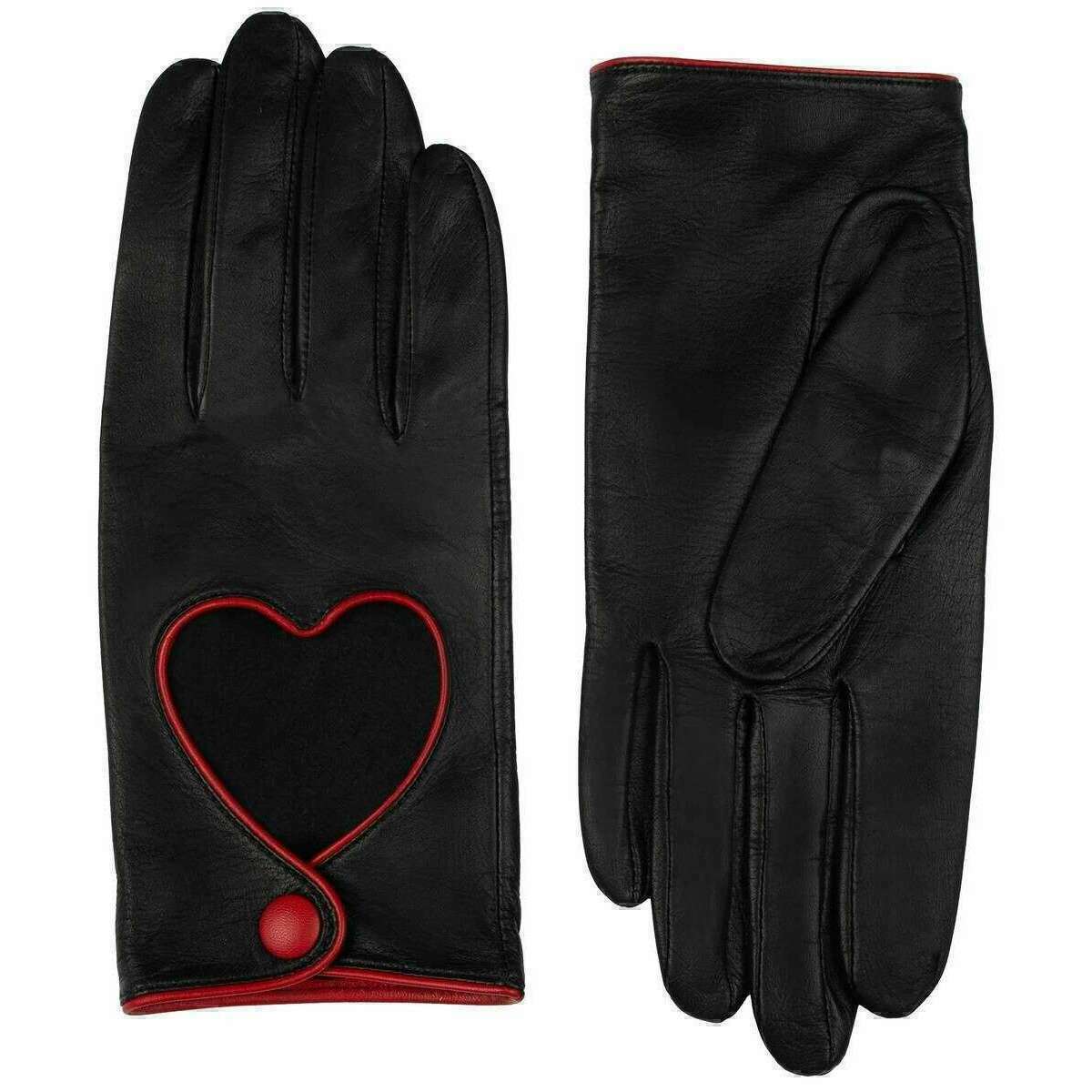 Dents Juliet Heart Cut-Out Driving Gloves - Black - Image 2