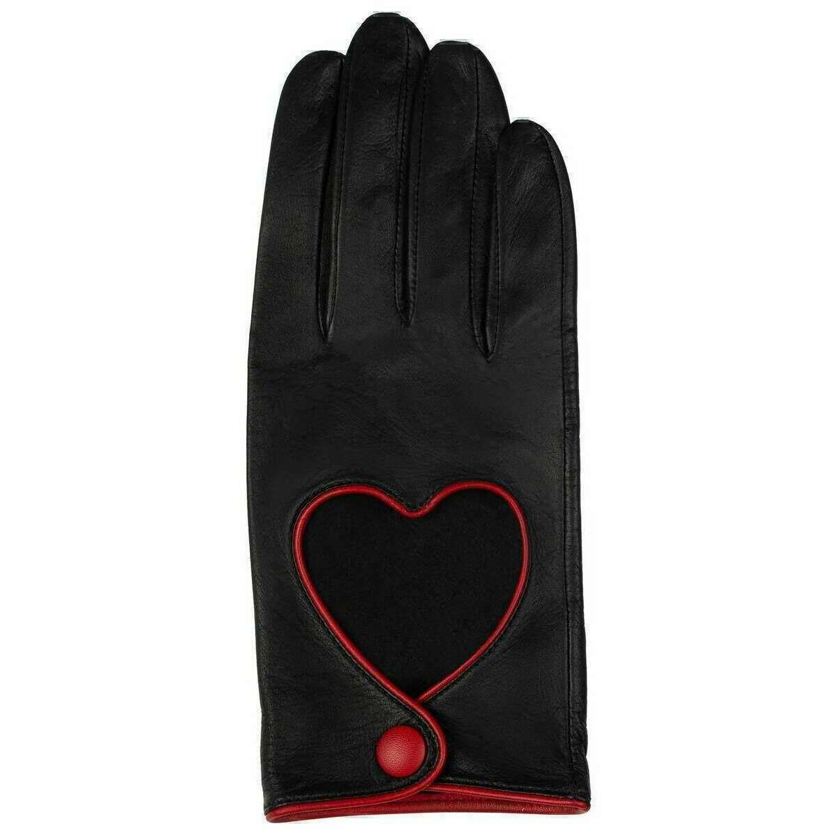 Dents Juliet Heart Cut-Out Driving Gloves - Black - Image 3