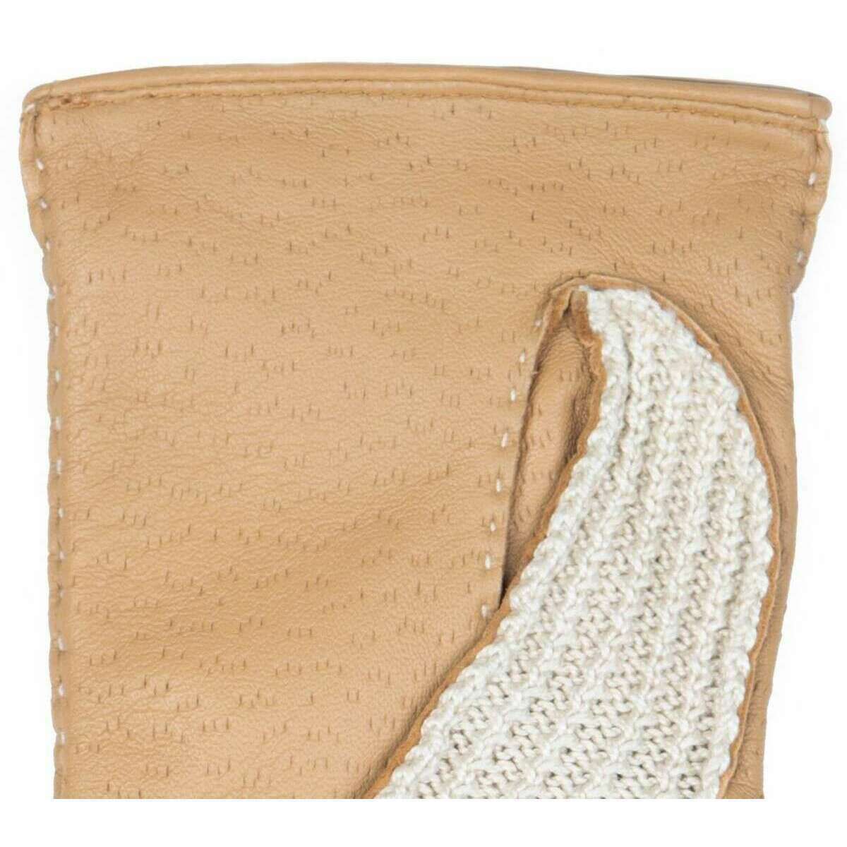 Dents Kelly Handsewn Crochet Back Leather Driving Gloves - Toffee Beige - Image 6