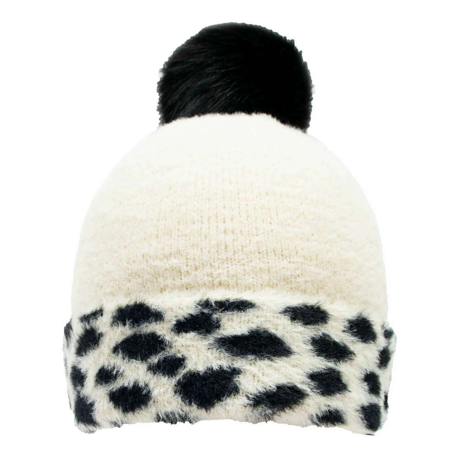 Dents Knitted Spotty Bobble Hat - Ivory White