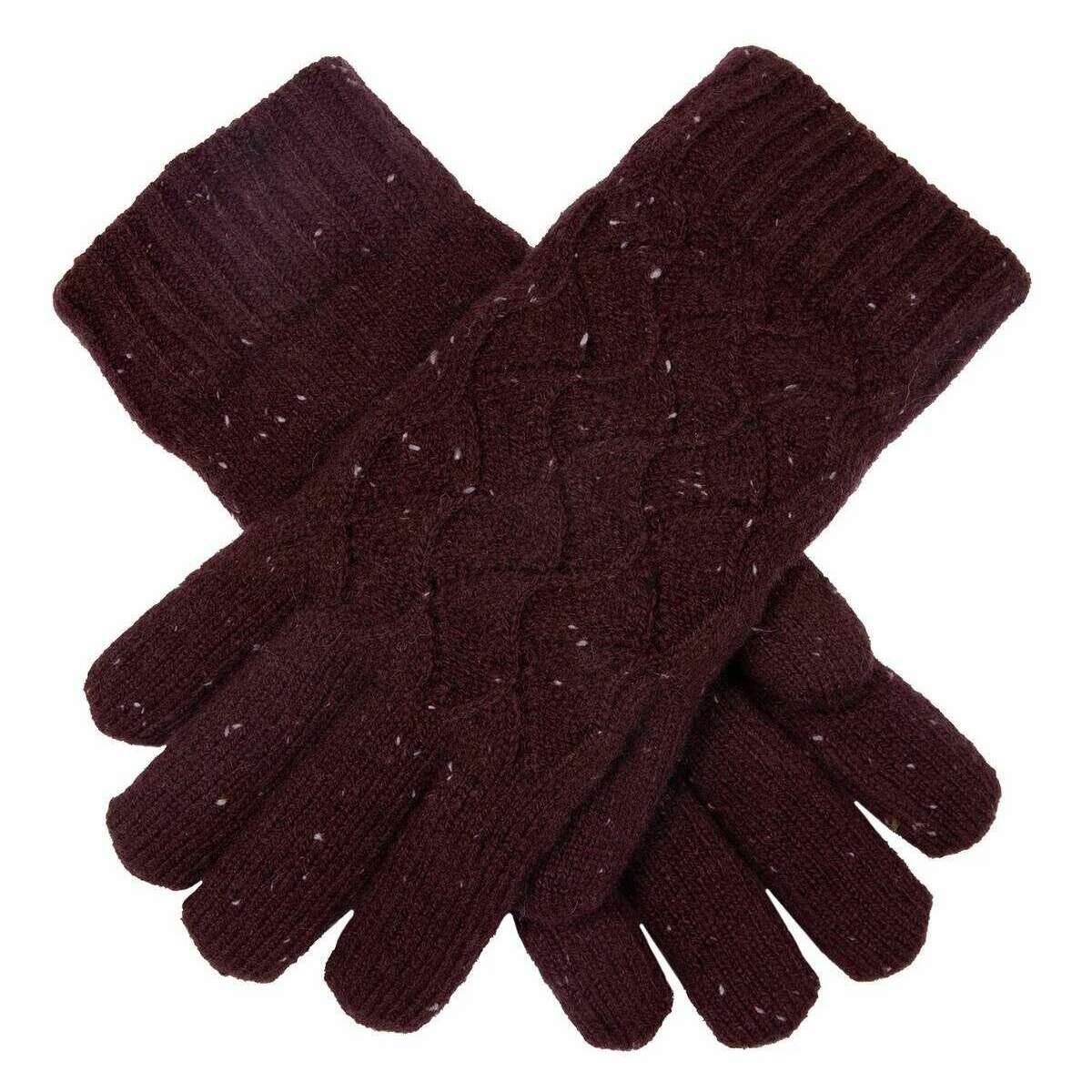 Dents Lace Knit Gloves - Burgundy
