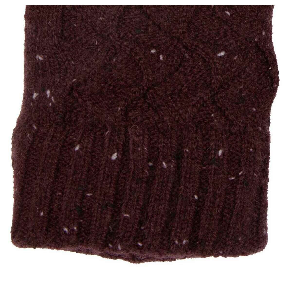 Dents Lace Knit Gloves - Burgundy - Image 4