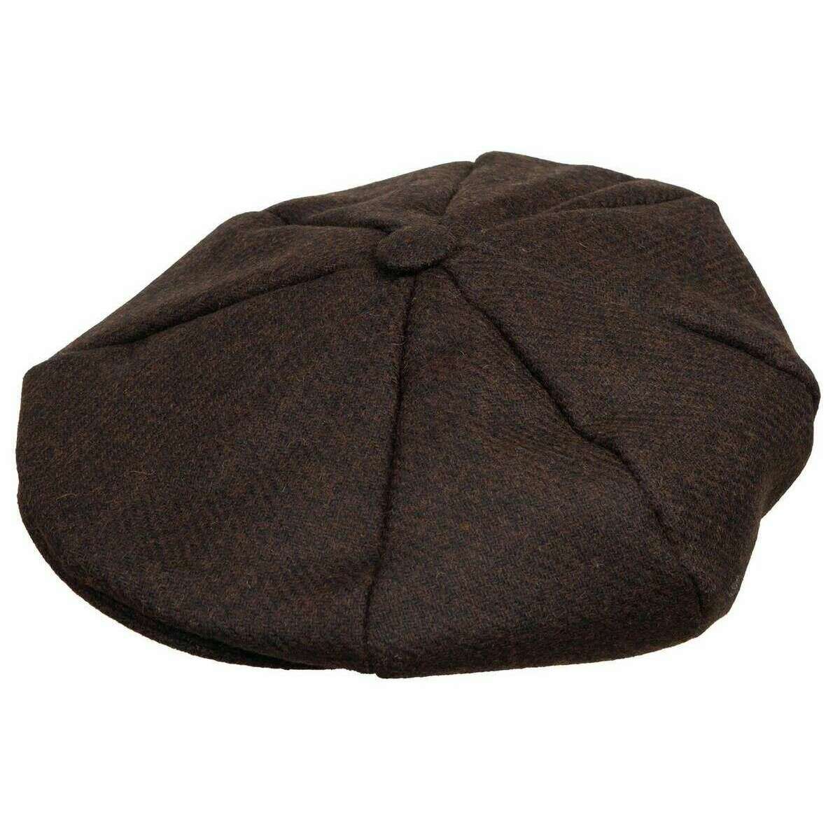 Dents Langford Abraham Moon Plain Tweed Newsboy Cap - Brown