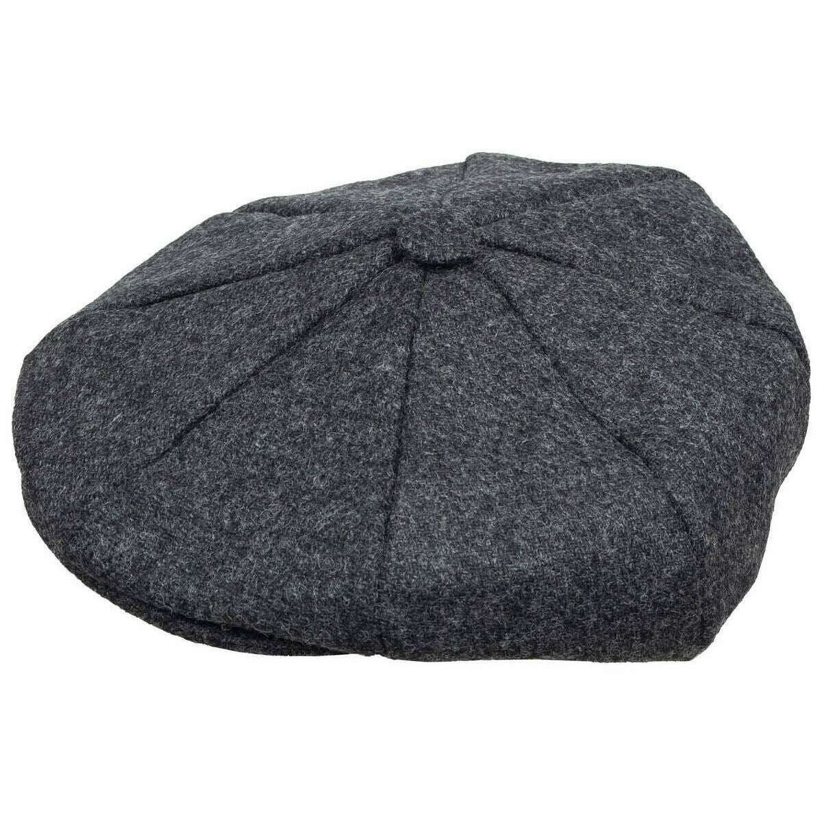 Dents Langford Abraham Moon Plain Tweed Newsboy Cap - Charcoal Grey