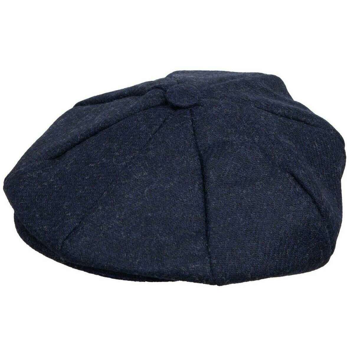 Dents Langford Abraham Moon Plain Tweed Newsboy Cap - Navy