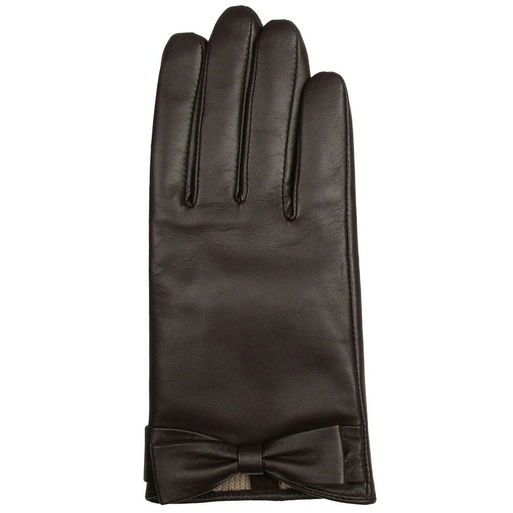 Dents Laurie Bow Leather Gloves - Mocca Brown - Image 3
