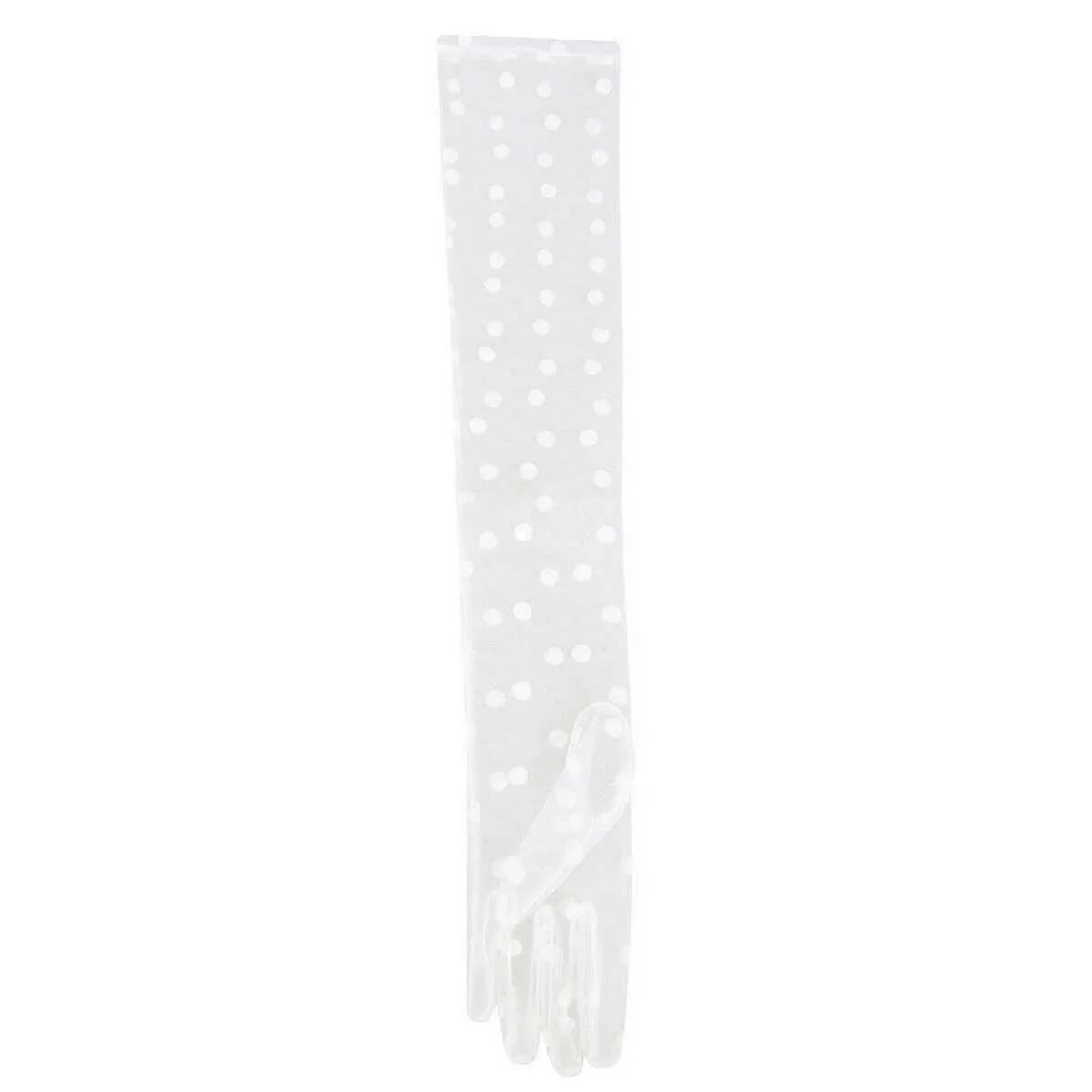 Dents Lila Long Opera Spotty Tulle Gloves - Ivory - Image 4