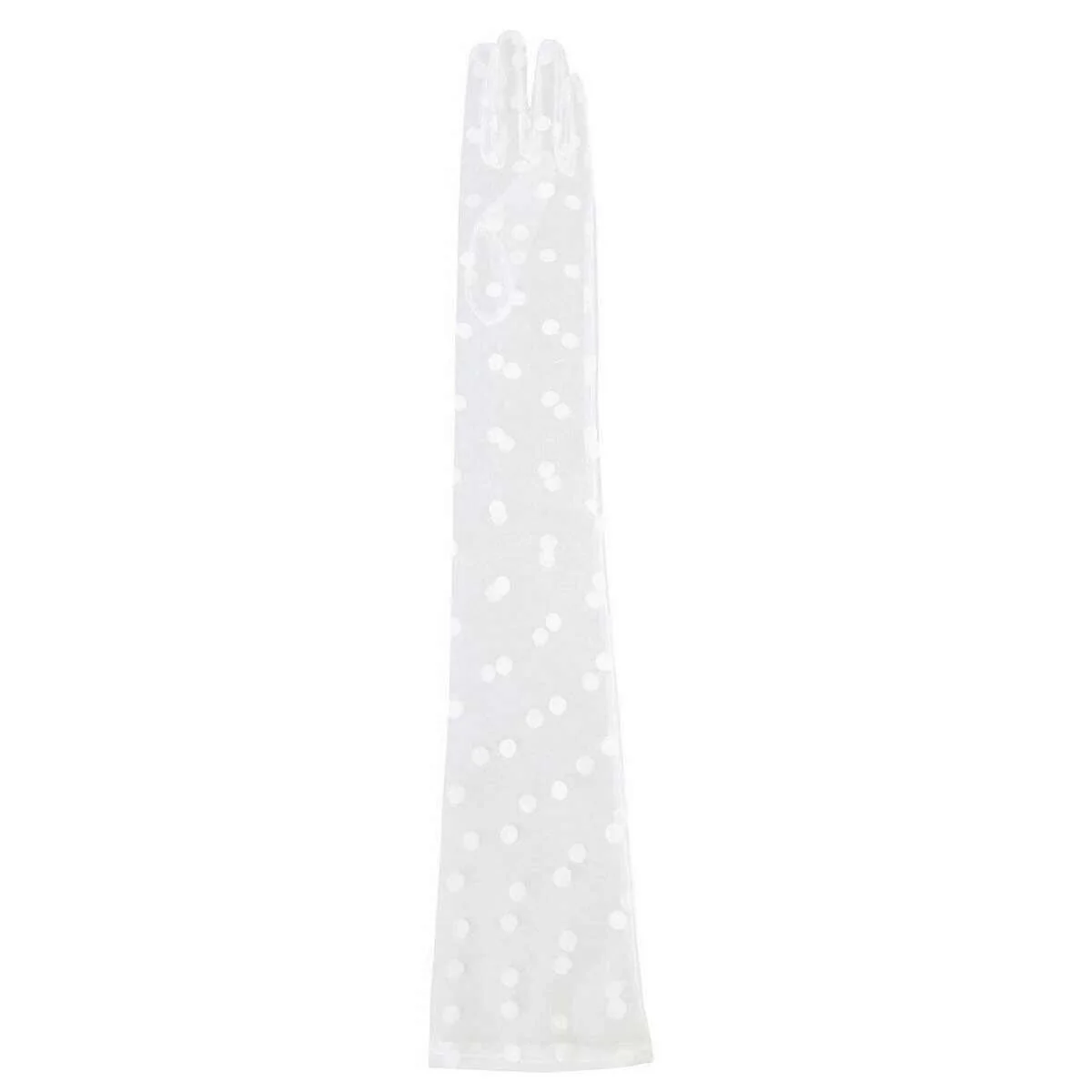 Dents Lila Long Opera Spotty Tulle Gloves - Ivory - Image 5