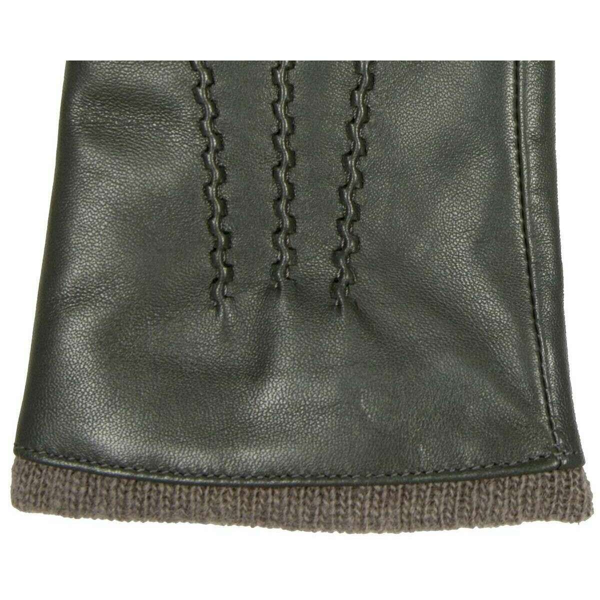 Dents Lorraine Wool Lined Leather Gloves - Charcoal Grey - Image 3