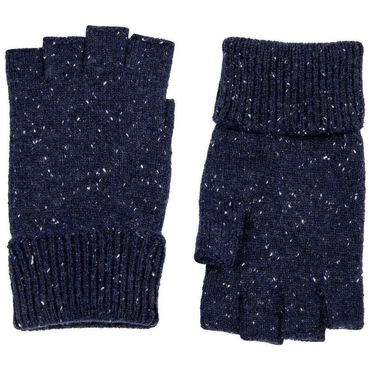 Dents Lymington Fingerless Knitted Gloves - Navy - Image 2