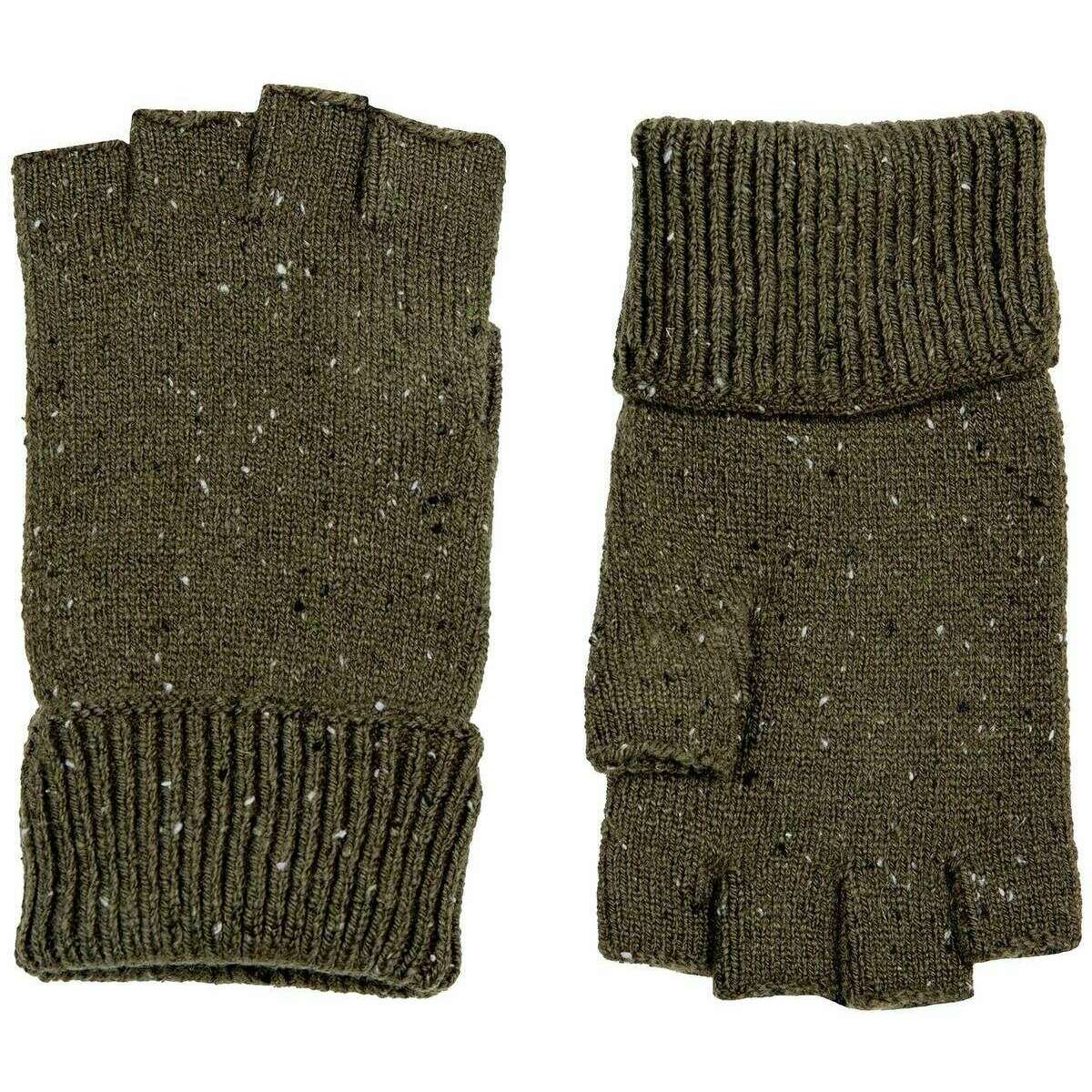 Dents Lymington Fingerless Knitted Gloves - Olive Green - Image 2