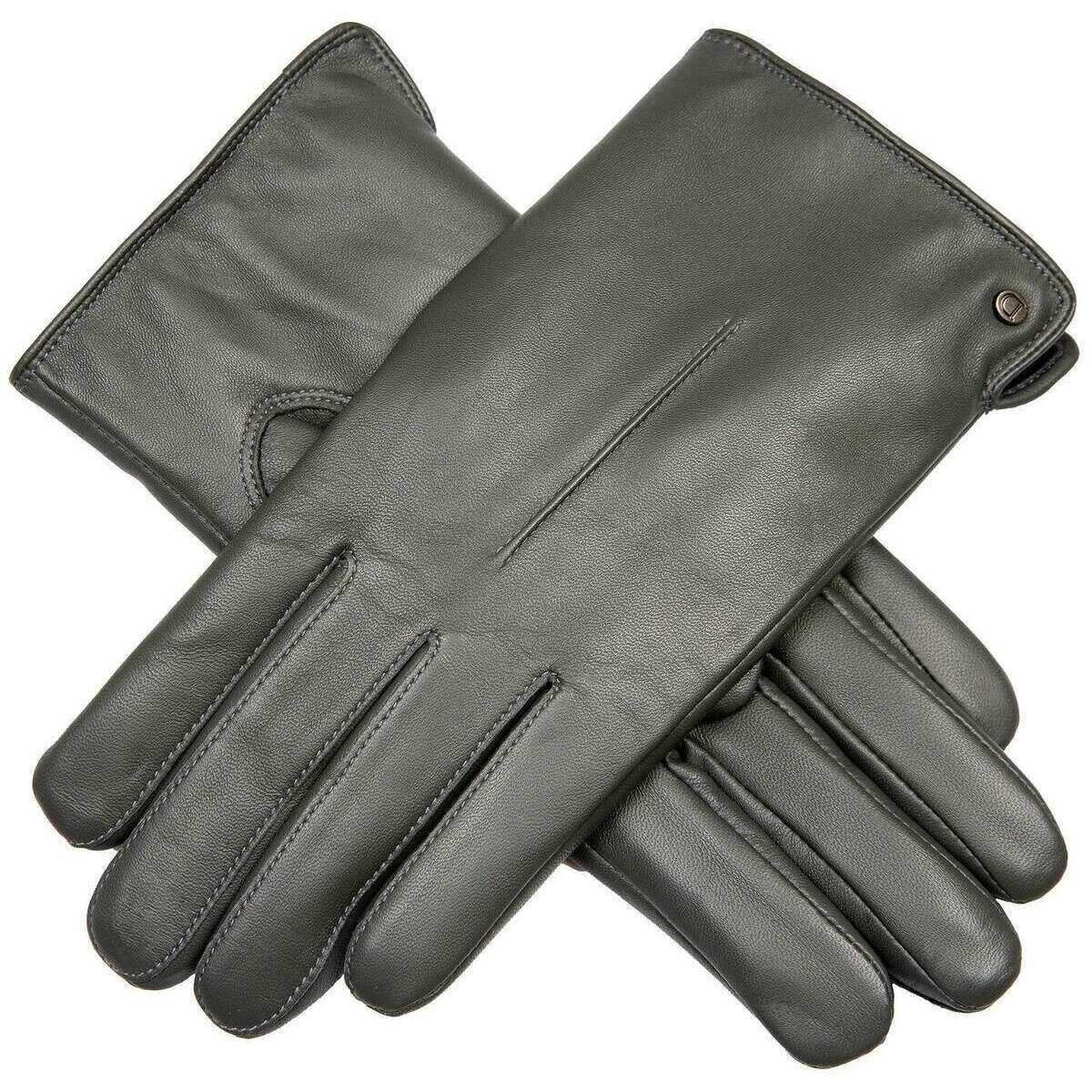 Dents Maria Touchscreen Leather Gloves - Charcoal Grey