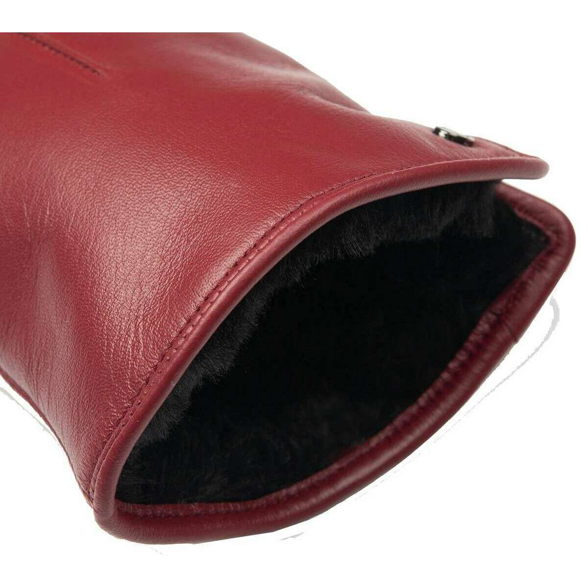 Dents Maria Touchscreen Leather Gloves - Claret Burgundy - Image 7