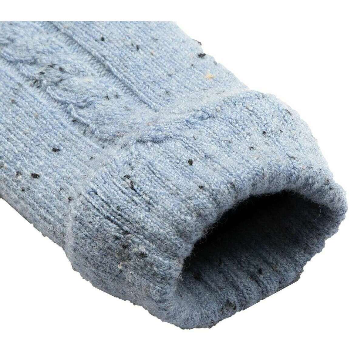 Dents Marl Yarn Cable Knit Gloves - Cornflower Blue - Image 5