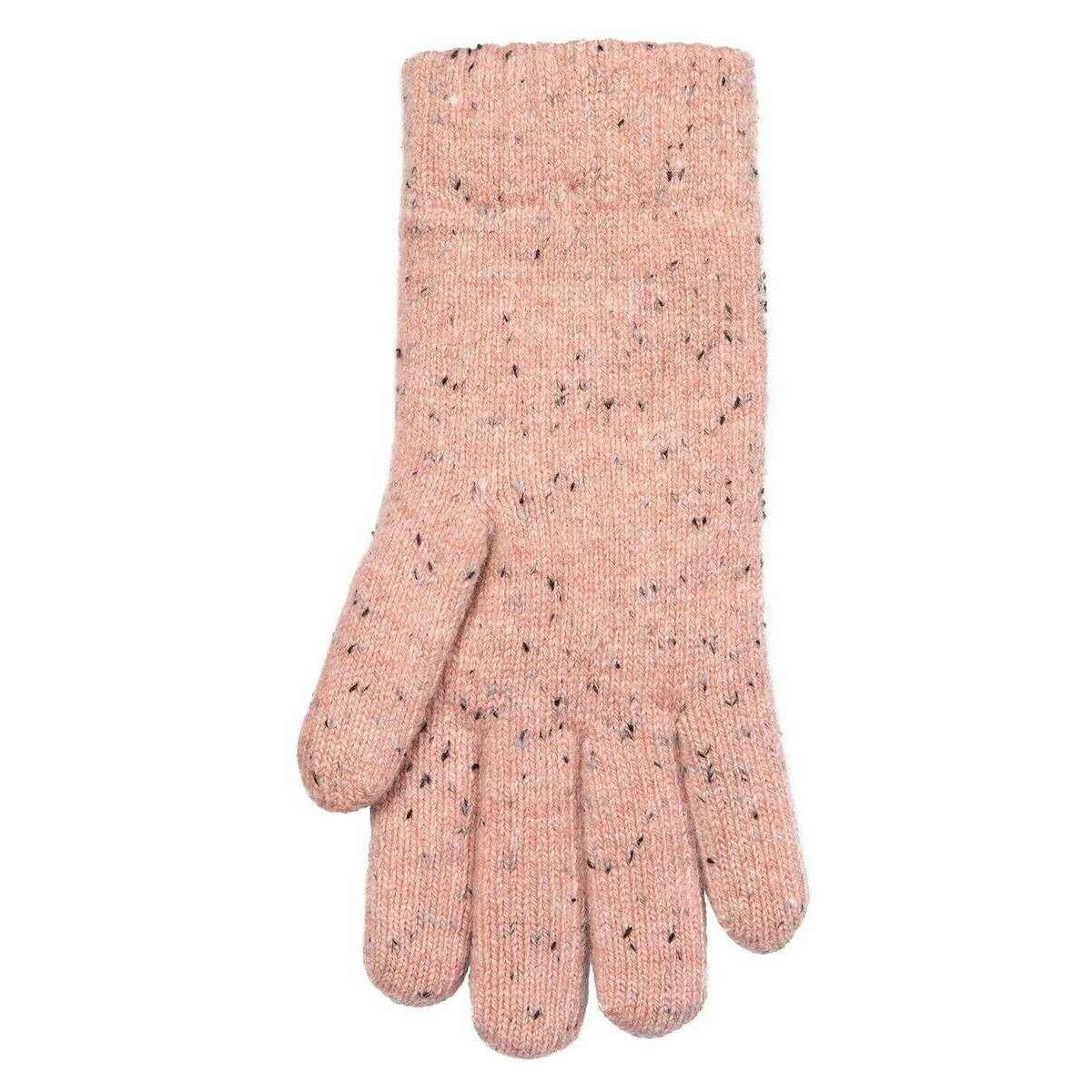 Dents Marl Yarn Cable Knit Gloves - Powder Pink - Image 4