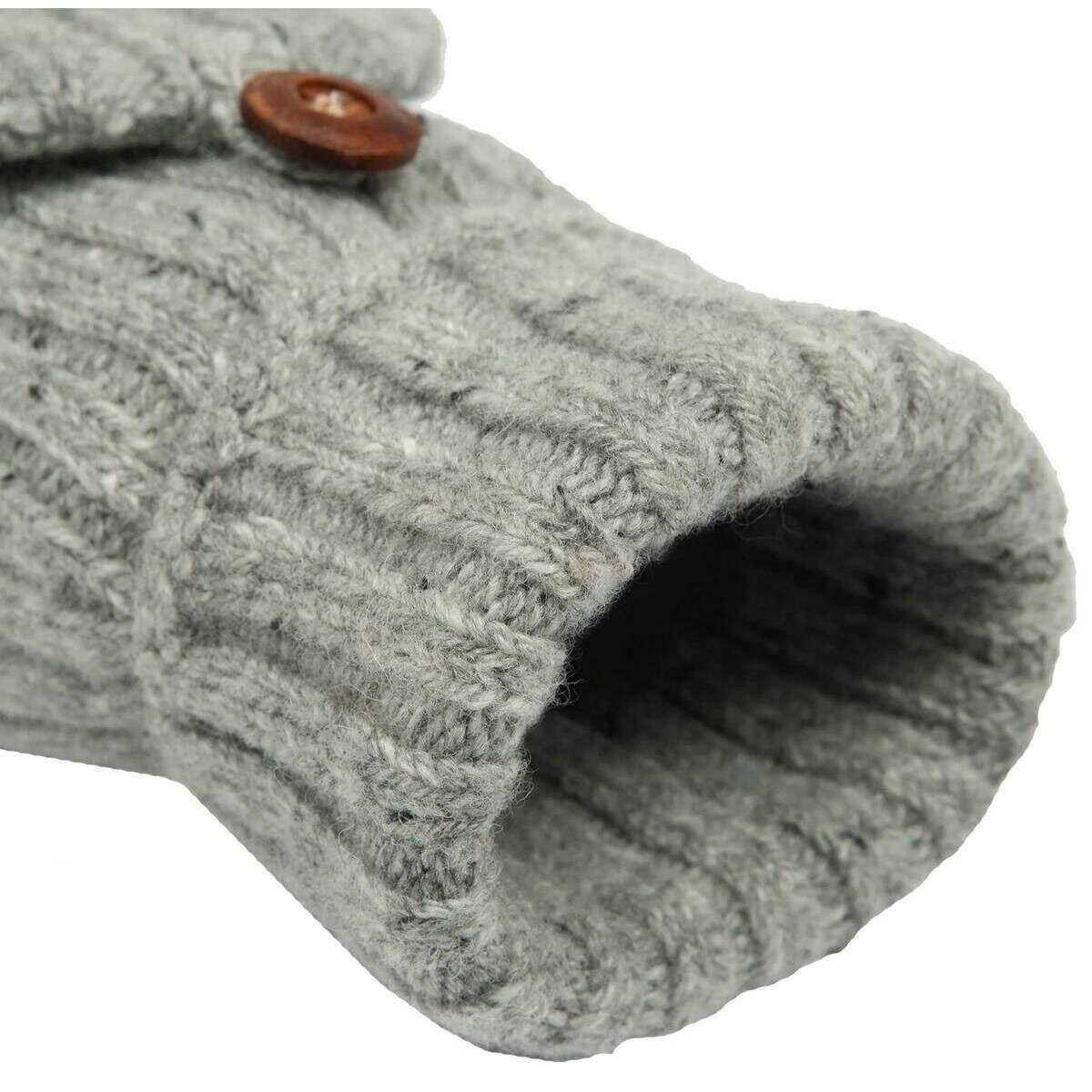 Dents Marl Yarn Half Finger Gloves - Dove Grey - Image 5