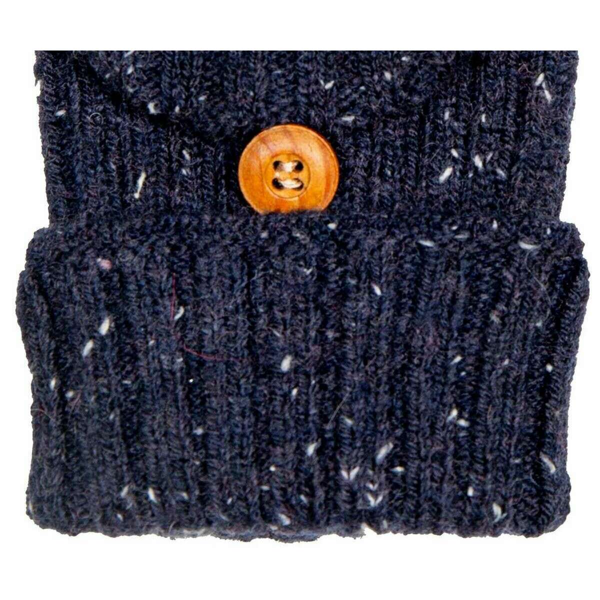 Dents Marl Yarn Half Finger Gloves - Navy - Image 4