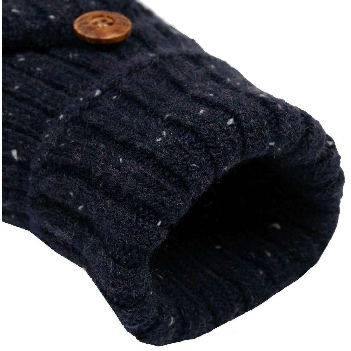 Dents Marl Yarn Half Finger Gloves - Navy - Image 5