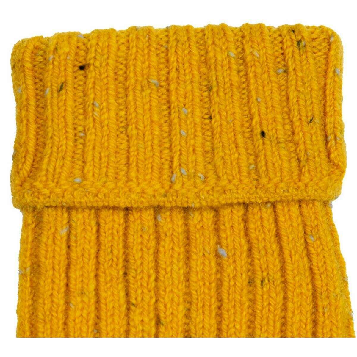 Dents Marl Yarn Half Finger Gloves - Ochre Yellow - Image 3