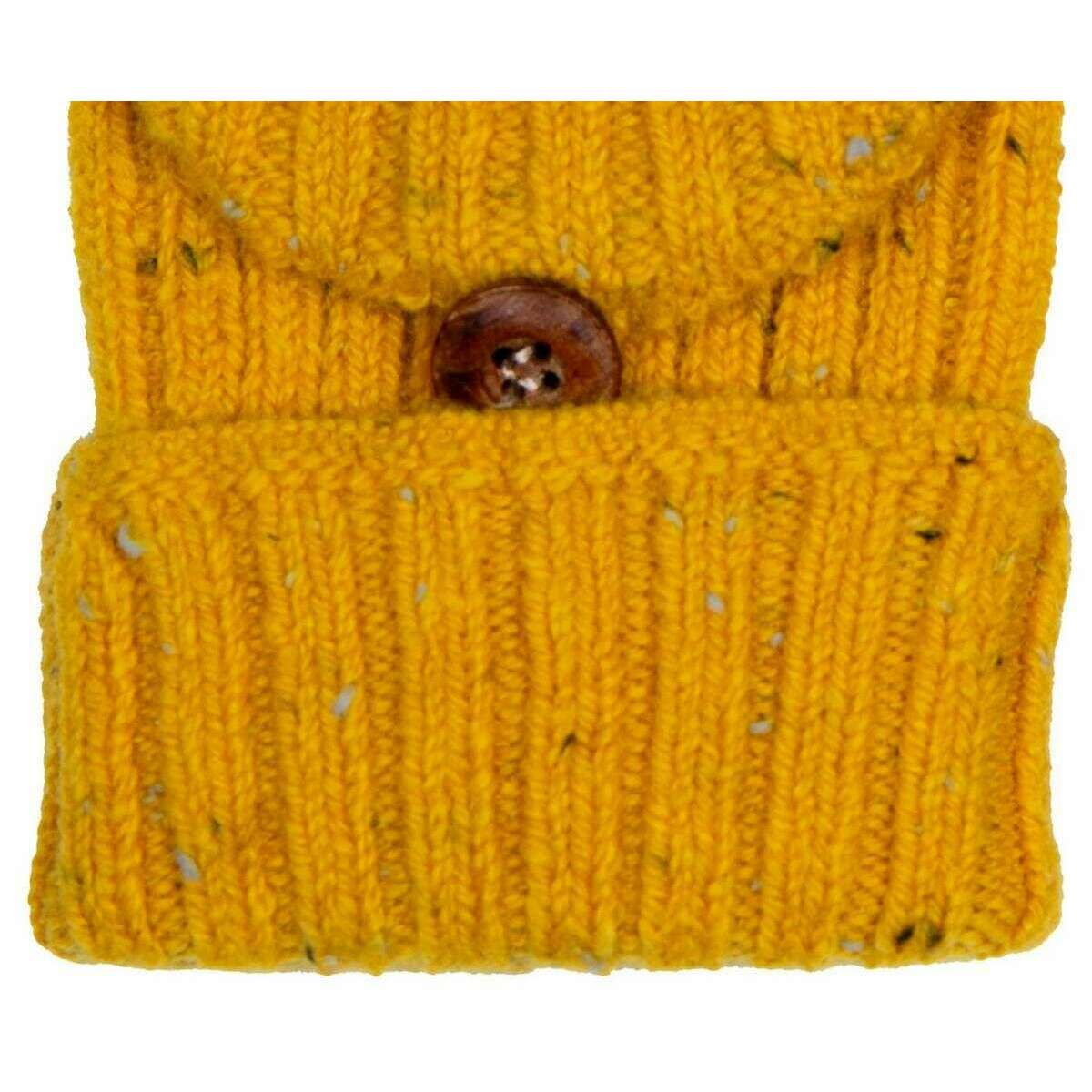 Dents Marl Yarn Half Finger Gloves - Ochre Yellow - Image 4