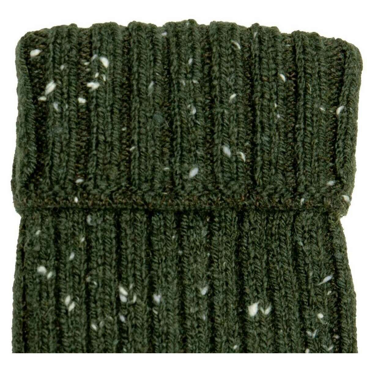 Dents Marl Yarn Half Finger Gloves - Olive Green - Image 3