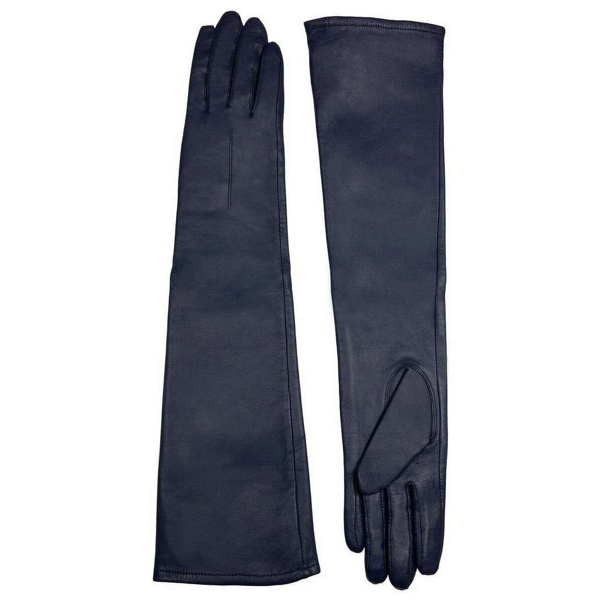 Dents Mia Single Point Long Leather Gloves - Navy - Image 2